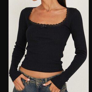 COMMENSE LACE TRIM CROP TOP SMALL TO X SMALL